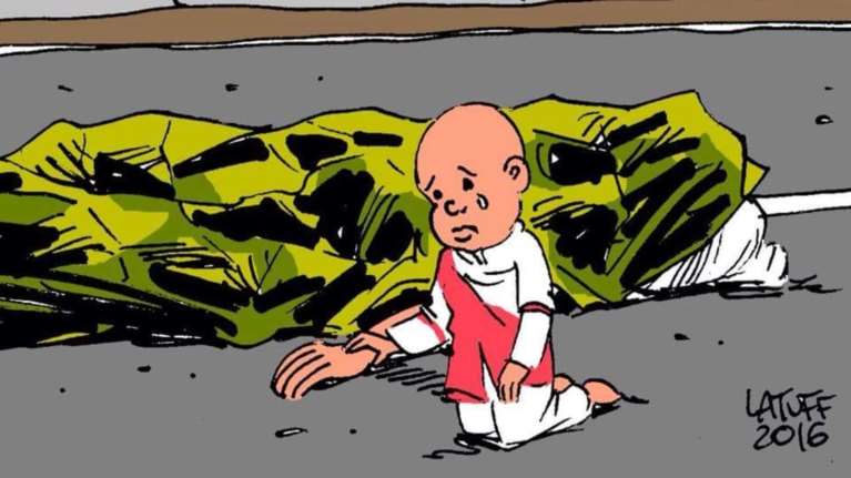 Ένα συγκλονιστικό σκίτσο μετά τη φωτογραφία της φρίκης