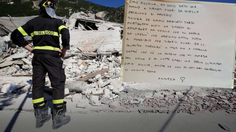 Η σπαρακτική συγγνώμη πυροσβέστη σε 8χρονο θύμα του σεισμού στην Ιταλία