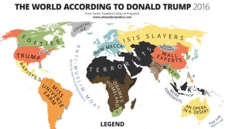 Να πώς βλέπει ο Ντόναλντ Τραμπ τον υπόλοιπο κόσμο-Δείτε τον χάρτη
