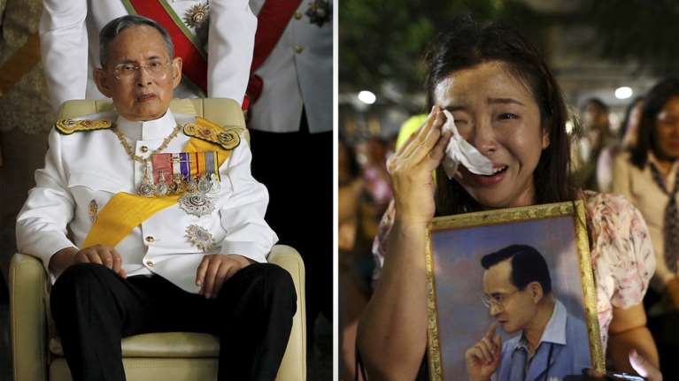 Θρήνος στην Ταϊλάνδη για τον θάνατο του Βασιλιά