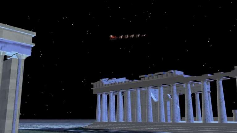 Οταν ο Αγιος Βασίλης με το έλκηθρό του πέρασε πάνω από την Ακρόπολη!