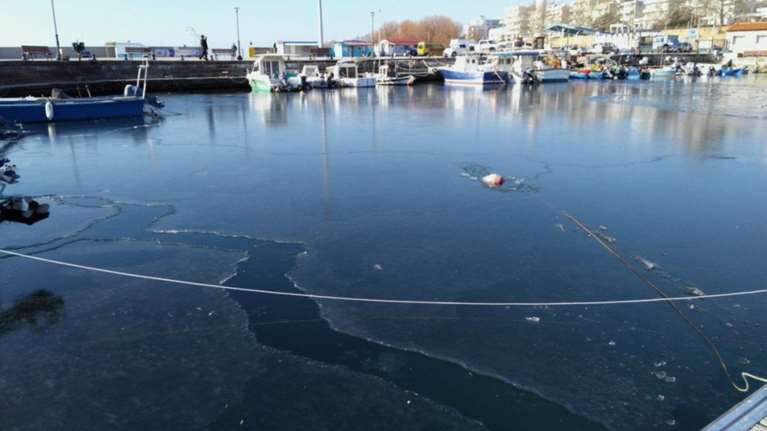 Απίστευτες εικόνες: To πολικό ψύχος πάγωσε τη θάλασσα της Αλεξανδρούπολης