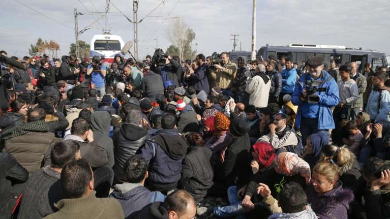 Κατάληψη της σιδηροδρομικής γραμμής στην Ειδομένη