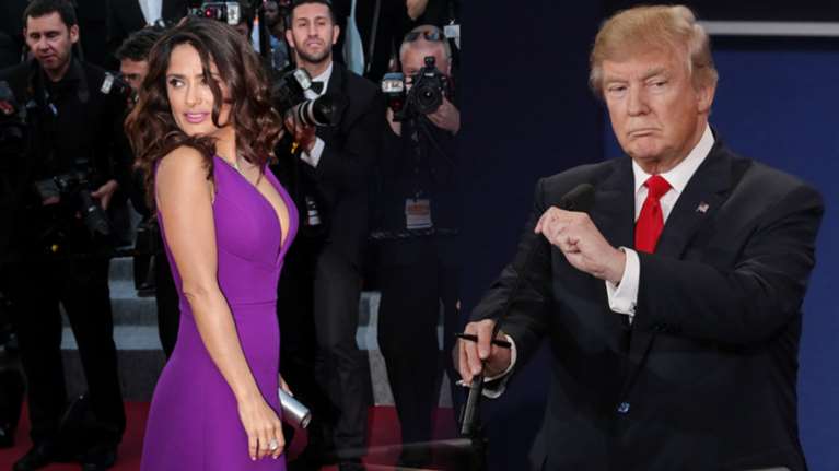 Η Σάλμα Χάγιεκ έριξε χυλόπιτα στον Ντόναλντ Τραμπ. Να τι συνέβη μετά!