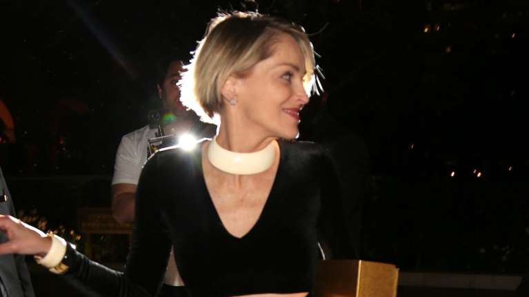 Η Σάρον Στόουν φόρεσε το πιο εφαρμοστό βελούδινο φόρεμα και ήταν υπέροχη