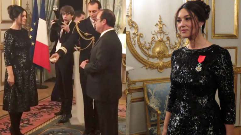 O Φρανσουά Oλάντ παρασημοφόρησε τη «θεά» Μόνικα Μπελούτσι [Eικόνες]