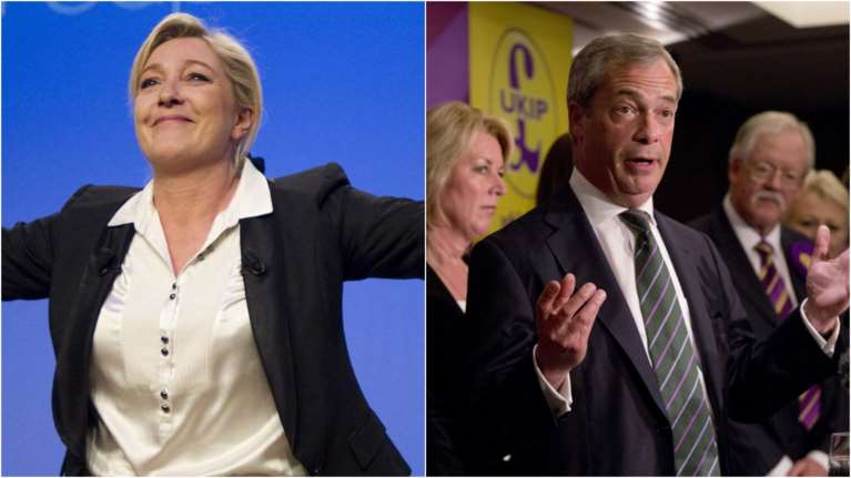 Πανηγυρίζουν για το &quot;όχι&quot; η Μαρίν Λεπέν και ο Νάιτζελ Φάρατζ