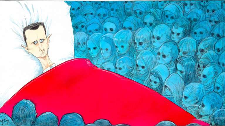 Συγκλονιστικό σκίτσο του Guardian για τον Άσαντ και τον εφιάλτη στο Χαλέπι