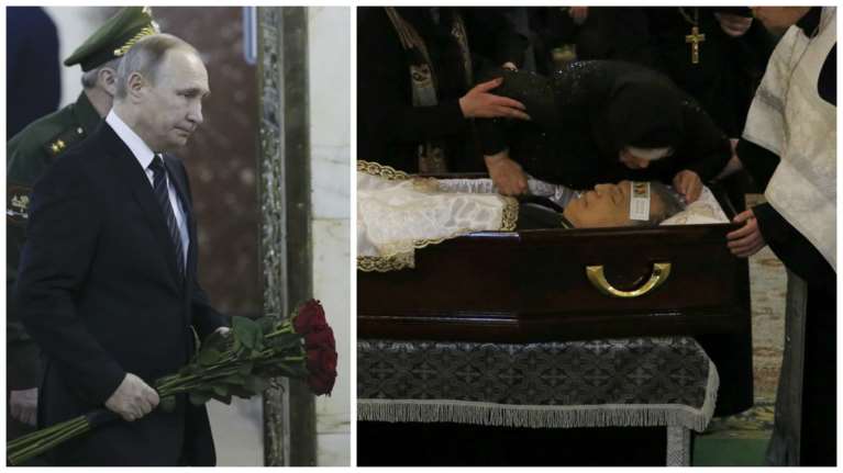 Τα κόκκινα τριαντάφυλλα του Πούτιν στον δολοφονημένο πρέσβη Αντρέι Καρλόφ