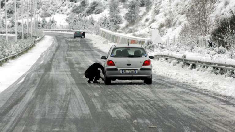Που χρειάζονται αλυσίδες στην Πελοπόννησο -άνοιξε το τμήμα Τρίπολη-Καλαμάτα