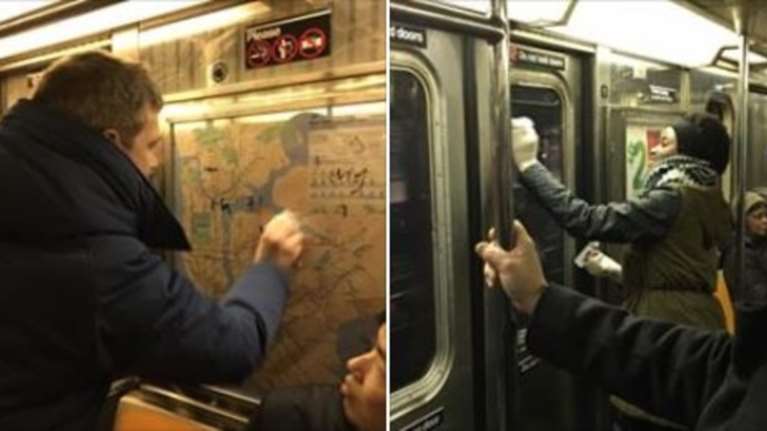 Νεοϋορκέζοι έδωσαν ισχυρό μήνυμα ξεπλένοντας το μετρό από ναζιστικά σύμβολα