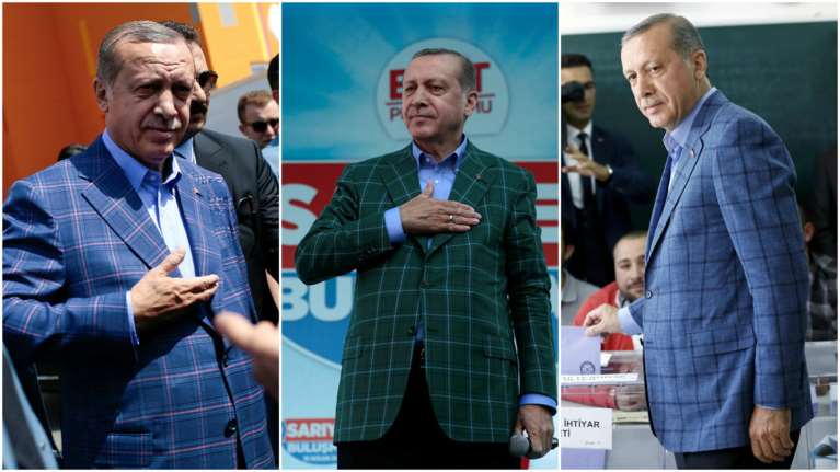 Το &quot;τυχερό&quot; εκλογικό σακάκι του Ερντογάν με τα μεγάλα καρό