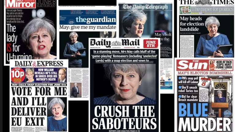 Το «στοίχημα» της Μέι στα πρωτοσέλιδα του βρετανικού Τύπου