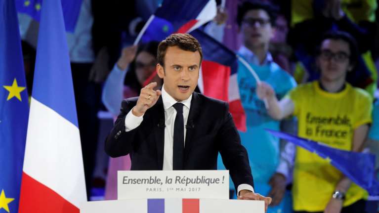 Η πρώτη ομιλία του Μακρόν μετά την νίκη του στις εκλογές