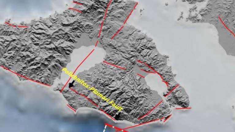 H απεικόνιση της περιοχής του ρήγματος του σεισμού στη Λέσβο [εικόνα]