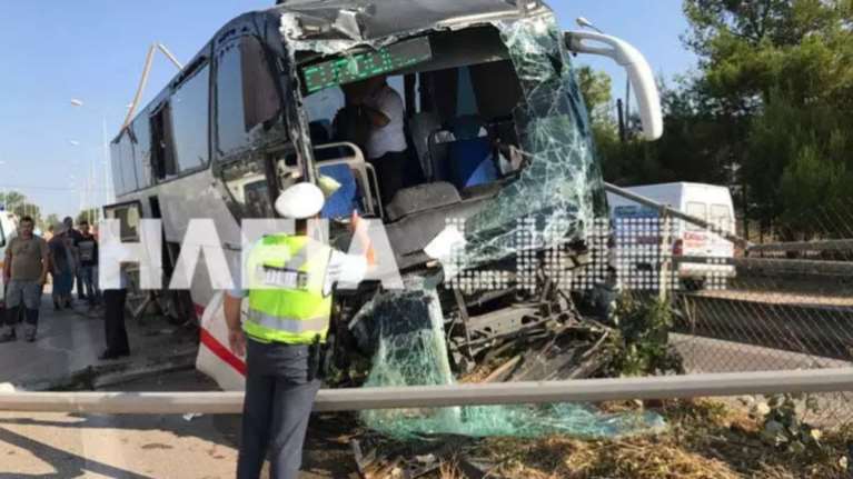 Παραλίγο τραγωδία: Τρελή πορεία λεωφορείου στην Πατρών-Πύργου