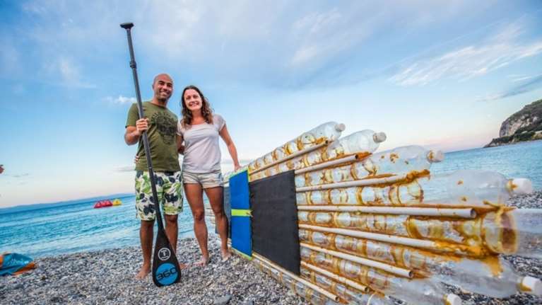 Ο διάπλους της Σκιάθου με σχεδία από μπουκάλια (ΦΩΤΟ)