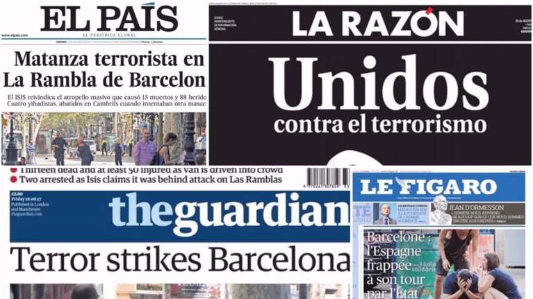 Το μακελειό στην Καταλονία μέσα από τα διεθνή πρωτοσέλιδα