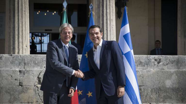 Συνάντηση Τσίπρα με τον ιταλό πρωθυπουργό στην Κέρκυρα