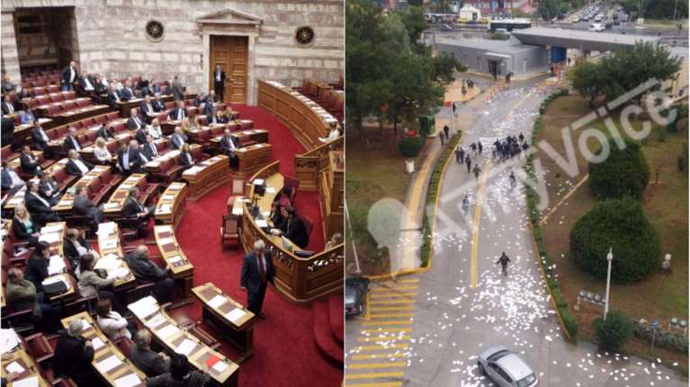 Ομοβροντία από τα κόμματα για τη νέα έφοδο του Ρουβίκωνα στο Πεντάγωνο