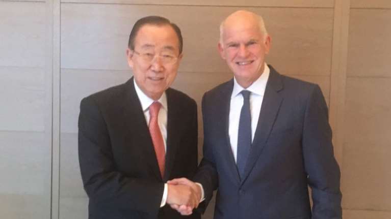 Συνάντηση Παπανδρέου με Μπαν Κι Μουν στη Σεούλ