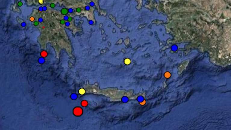 Σεισμός 4,7 Ρίχτερ ανοικτά της Κρήτης