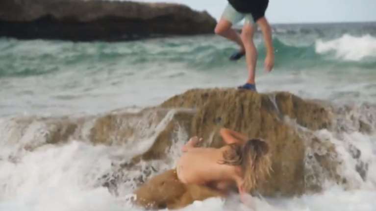 Η παρ&#39; ολίγον μοιραία τούμπα της ημίγμνης Κέιτ Απτον: Ενα απίστευτο βίντεο