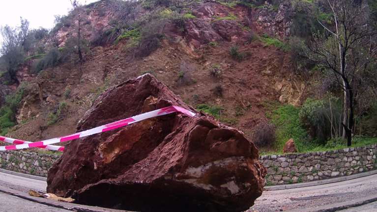 Κατολίσθηση βράχων στο κάστρο του Παλαμηδίου
