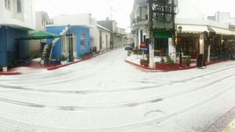 Ο καιρός τρελάθηκε στην Κρήτη -Πάσχα με... χιόνι και χαλάζι [εικόνες]