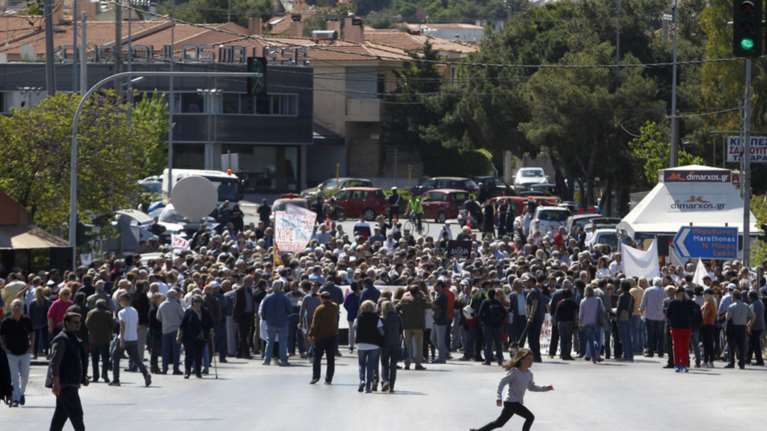 Συγκέντρωση διαμαρτυρίας κατά των διοδίων στην Βαρυμπόμπη