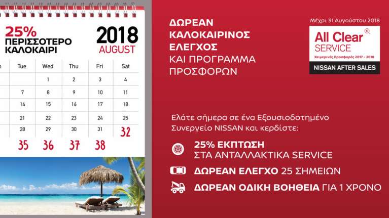 Το φετινό καλοκαίρι, το Nissan σας θα λάμπει με 25% έκπτωση