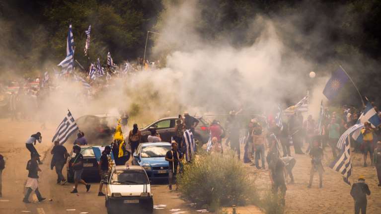 Επεισοδιακό συλλαλητήριο στο Πισοδέρι κατά της συμφωνίας