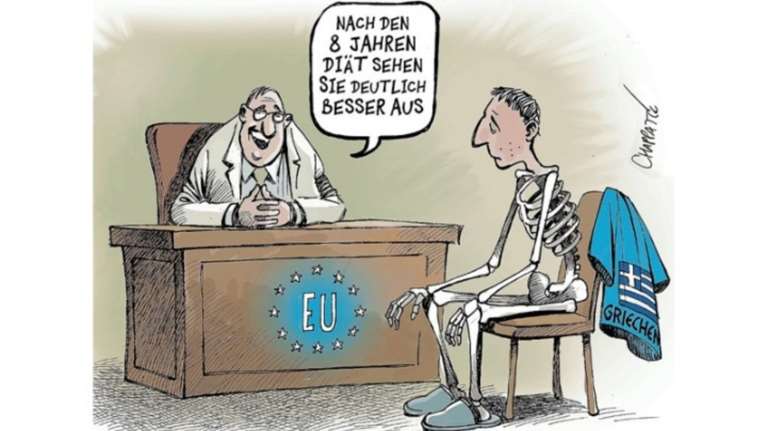 Η γελοιογραφία του Der Spiegel για το τέλος των μνημονίων