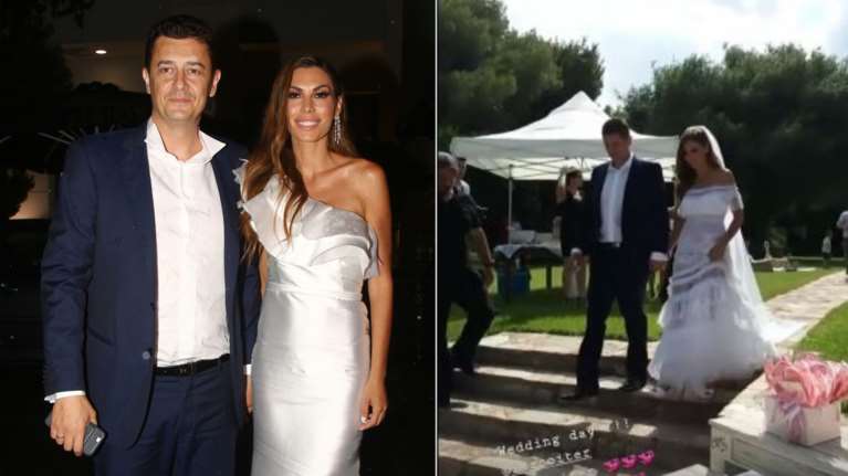 Γάμος Σρόιτερ - Μπούκη: Το υπέροχο νυφικό και το... βροχερό πάρτι
