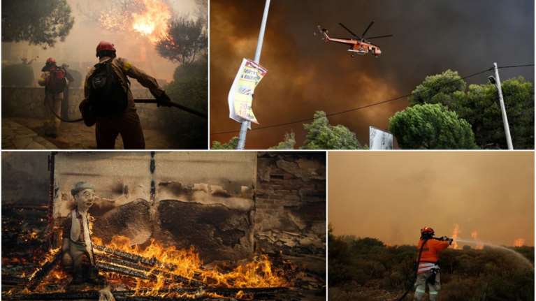 Ολονύχτια μάχη με τις φλόγες σε Κινέτα και Μάτι