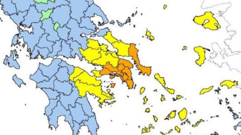 Πολύ υψηλός κίνδυνος πυρκαγιάς σε αν. Στερεά, Εύβοια, Αττική