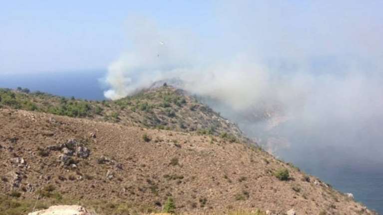 Σε ύφεση η πυρκαγιά στις Αμάδες Χίου
