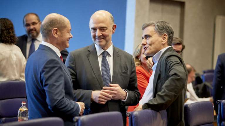 Θέμα συντάξεων έθεσε ο Τσακαλώτος σε Σολτς και Μοσκοβισί