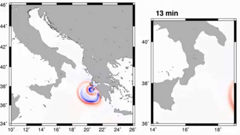 Ζάκυνθος: Εντυπωσιακό βίντεο με την πορεία του τσουνάμι στη Μεσόγειο