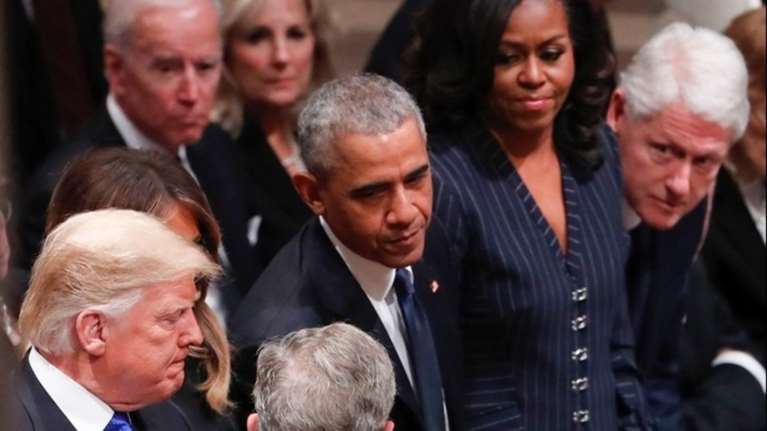 Ολοι οι πρόεδροι των ΗΠΑ στην κηδεία του Τζορτζ Μπους - Εικόνες