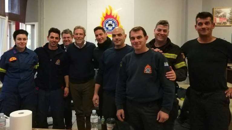 Επίσκεψη του Παύλου Γερουλάνου στο Αρχηγείο της Πυροσβεστικής