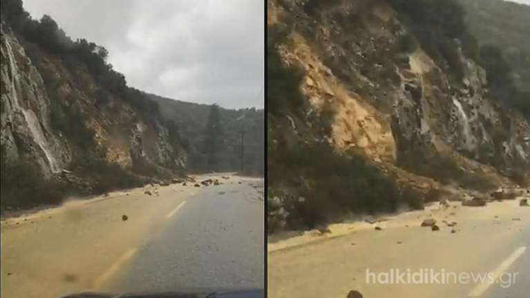 Κατολισθήσεις βράχων στη Σιθωνία