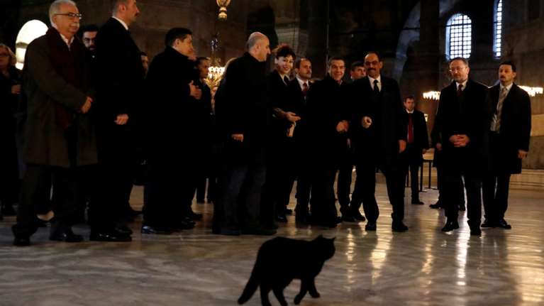 O απρόσμενος επισκέπτης που τράβηξε τα βλέμματα στην Αγιά Σοφιά