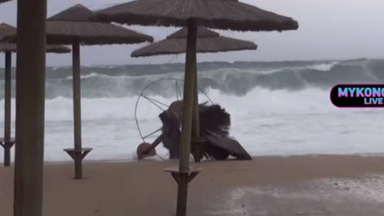 Καταστροφές σε καλλιέργειες και επιχειρήσεις σε Κρήτη &amp; Μύκονο (βίντεο)