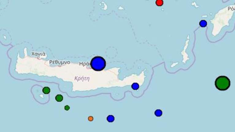 Σεισμός 4,1 Ρίχτερ στο Ηράκλειο Κρήτης