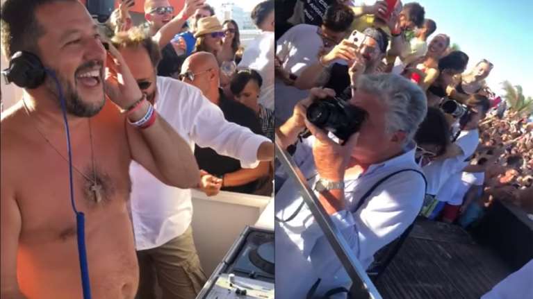 Ο Σαλβίνι dj με μαγιό! Στα ντεκ σε beach party (βίντεο)