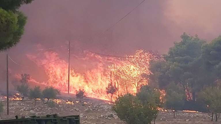 Σε ύφεση η φωτιά στη Ζάκυνθο- Επιχειρούν τα εναέρια μέσα