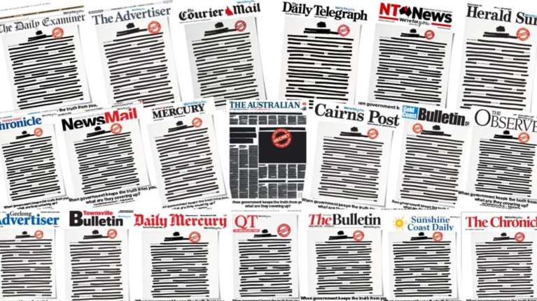Αυστραλία: Μαύρο στα πρωτοσέλιδα κατά της λογοκρισίας