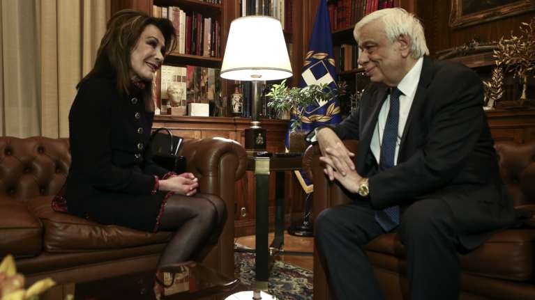 Συνάντηση Προκόπη Παυλόπουλου με τη Γιάννα Αγγελοπούλου