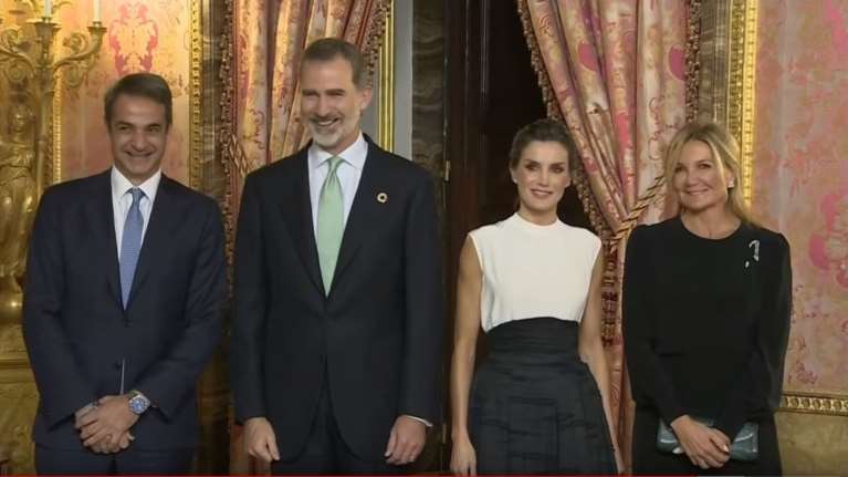 Κυριάκος &amp; Μαρέβα Μητσοτάκη στη δεξίωση της Λετίσια και του βασιλιά Φελίπε